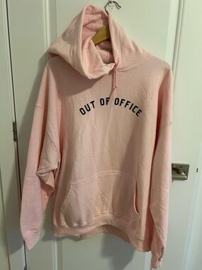 Pink "Out of Office" Oversized Hoodie Sweatshirt